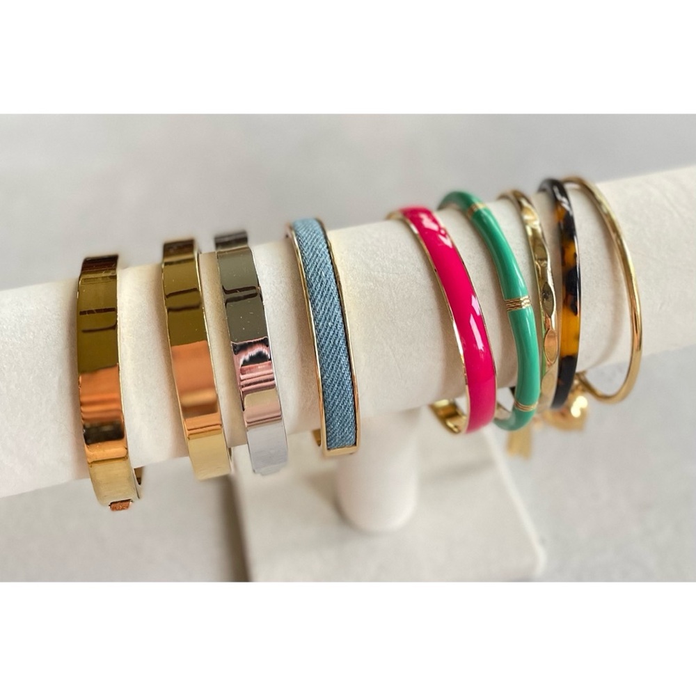 Set Of 9 Mixed Styles J. Crew Bangles Bracelets S… - image 1